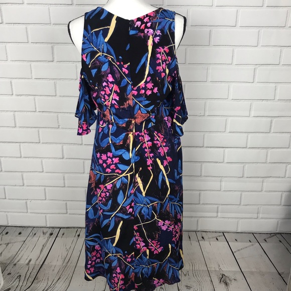 Maeve multi-color open shoulder Elia dress size 8 - Picture 4 of 7